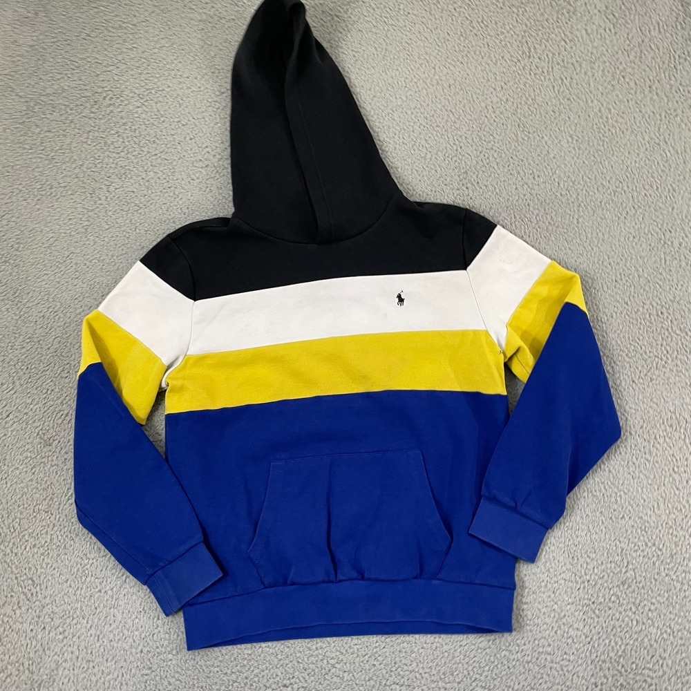 Polo Ralph Lauren Double Knit Color-block Hoodie Boys XL Multi Color Pullover
